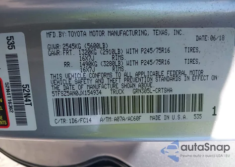 2018 Toyota Tacoma Sr5 V6 from USA, damaged, VIN 5TFSZ5AN0JX154934